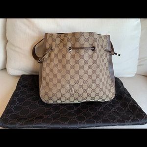 Vintage Gucci shoulder bag, brown monogram canvas